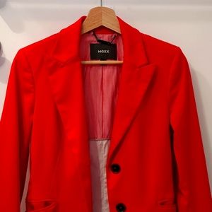 Red Mexx blazer, 3/4 length